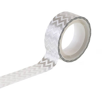 Декоративний скотч Santi фольгований Зиґзаґ Срібло 1,5 см*3м 742375