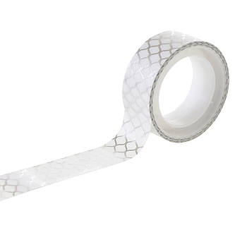 Декоративний скотч Santi фольгований Візерунок Срібло 1,5 см*3м 742381