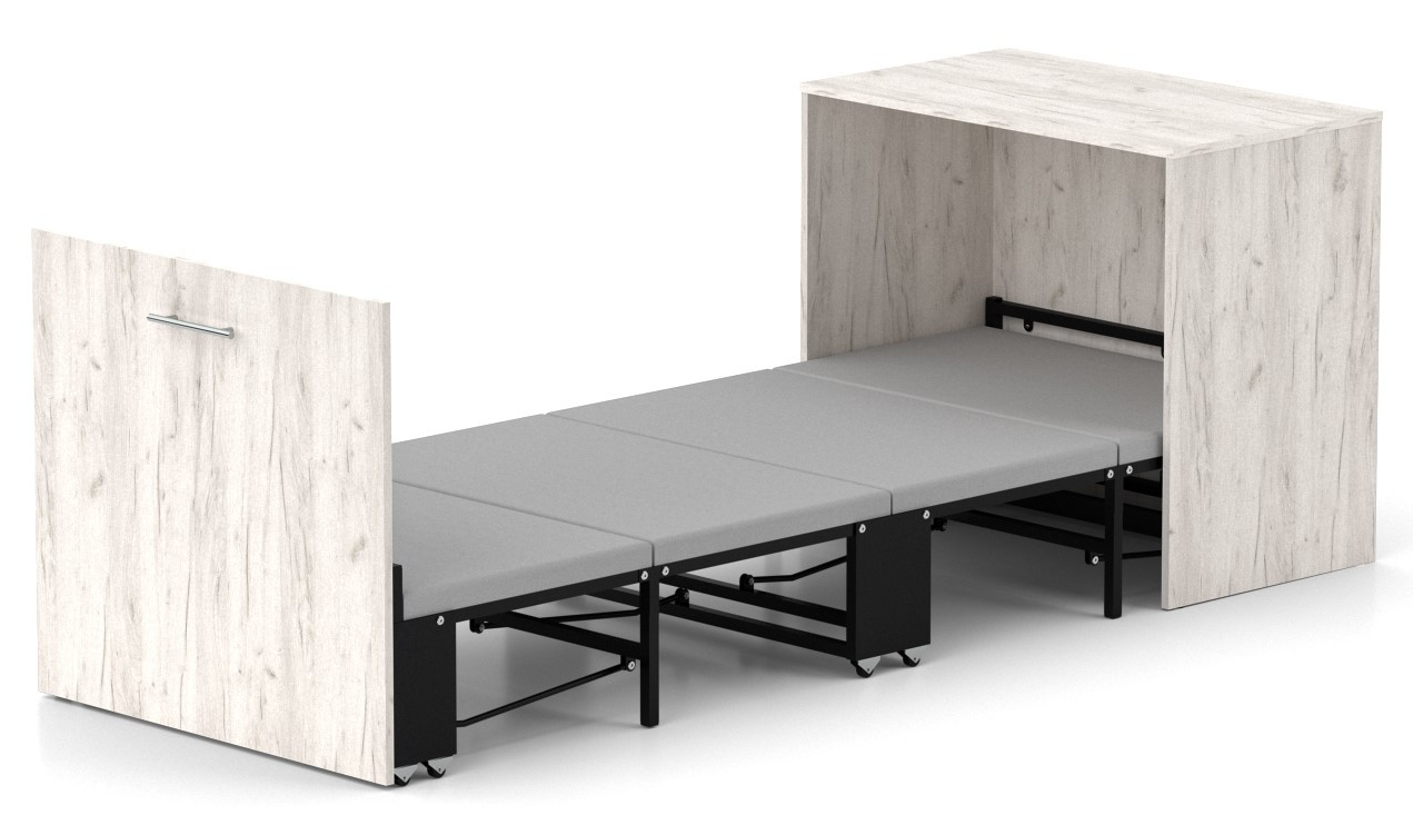 Комод-трансформер Sirim 2в1 дуб крафт білий – розкладне ліжко для дітей та дорослих Knap Knap, фото 1