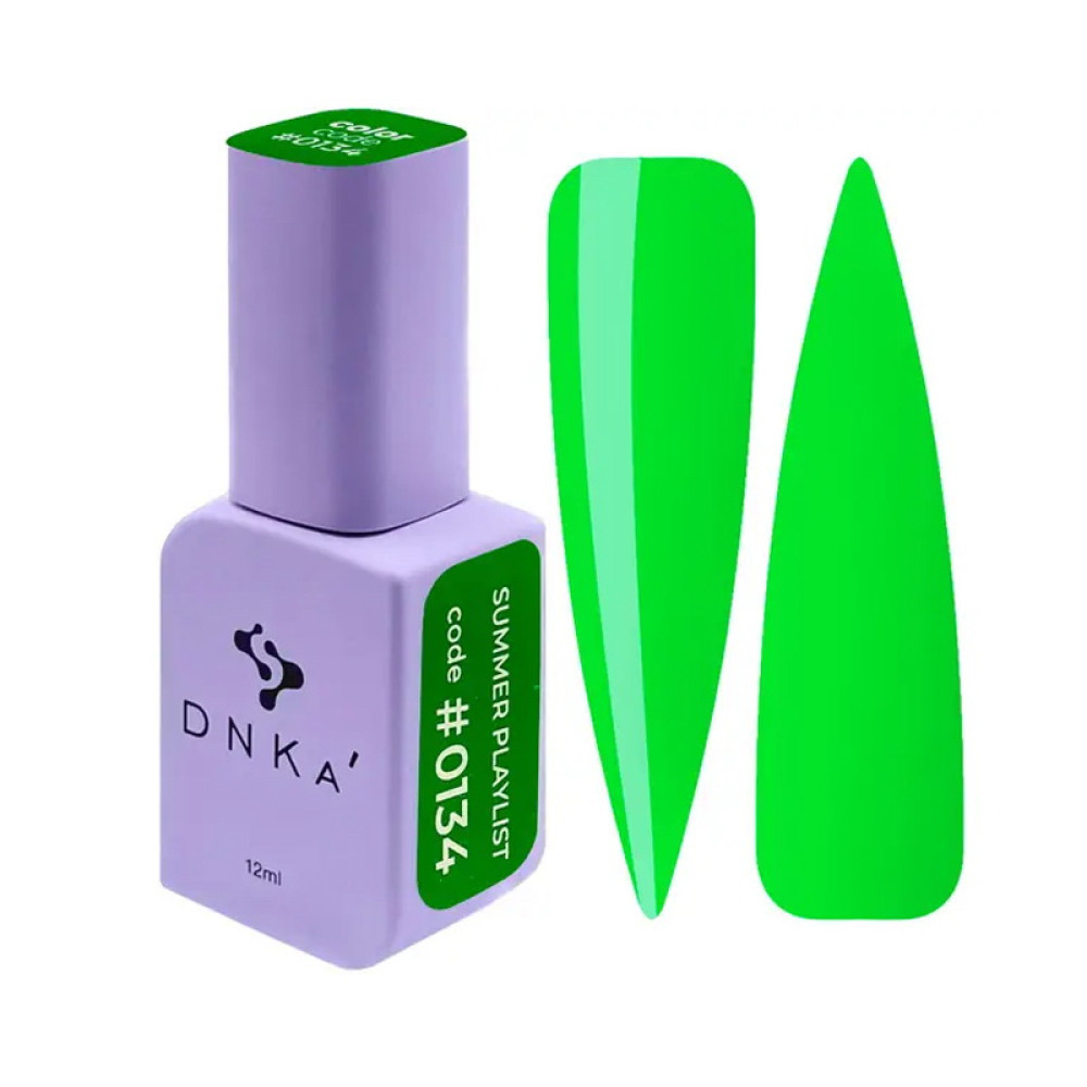 Гель-лак DNKa Polish Gel Summer Playlist 0134 яскравий світло-зелений 12 мл
