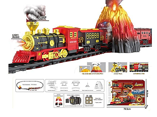 Дитяча залізниця 699-50 на 20 елементів, локомотив, 3 вагони, звуки, підсвічування, парогенератор