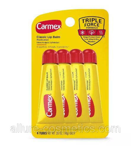 Набір бальзамів для губ тюбик Carmex Daily Care Lip Balm Moisturizing Tube 4шт