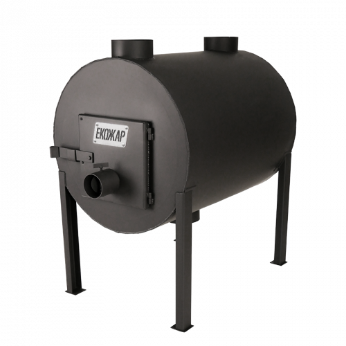 Піч буржуйка до 200 м² на дровах сталева вертикальна Екожар Про-500 20 кВт 630х1100х1000 мм, фото 1