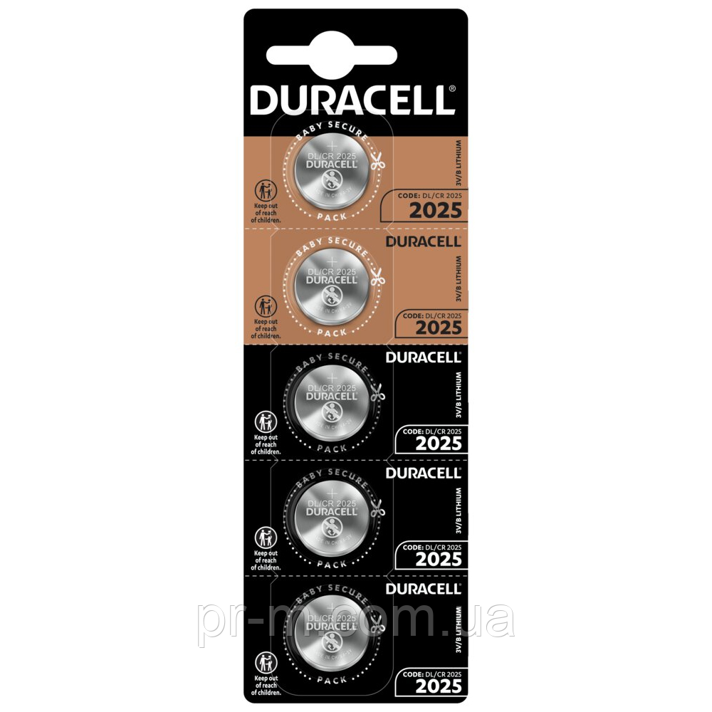 Батарейка DURACELL CR 2025 5шт/бл (цына за 1 батарейку) 20шт/уп