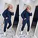 Костюм спортивний зі змійкою штани та кофта з манжетами фліс polar, фото 5