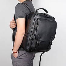 Чоловічий шкіряний рюкзак JD2755A John McDee чорний, фото 3