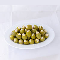 Оливки грецькі зелені з мигдалем вагові