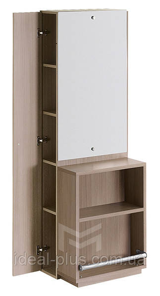 Робоче місце перукаря компактне дзеркало з поличками для перукарських салонів М412, фото 1