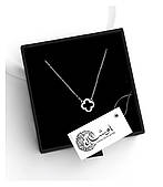 Срібна підвіска, кольє клевер "Конюшина" з фіанітами — срібло 925 проби EGYPT SILVER