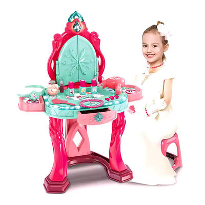 Дитяче Трюмо Туалетний столик із дзеркалом 17 предметів Аксесуари Звук Іграшка дівчинці для сюжетно рольових ігор