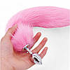 Анальна пробка лисиці, маленька пробка для ануса хвіст лисиці рожевого кольору, втулка анальна, фото 4
