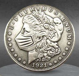 Сувенір монета долар США Банк 1921г "Голова Свободи в масці". Hobo Coin American Morgan