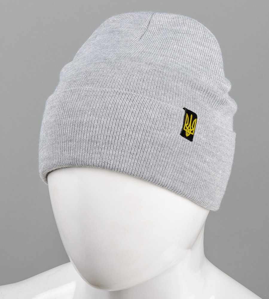 Подвійна з відворотом без підкладки Остін Тризуб, Світло-сірий меланж, фото 1