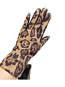 Жіночі рукавички з леопардовим принтом замш для сенсорного стильні тільки гуртом