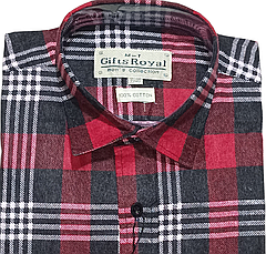 Чоловіча байкова сорочка Gift Royals vd-0041 картата бавовна, тепла чоловіча сорочка картата на зиму 39, фото 4