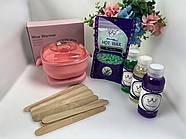 Стартовий набір для депіляції воском (воскоплав з чашею 100Вт PRO WAX рідини віск шпателі), фото 2