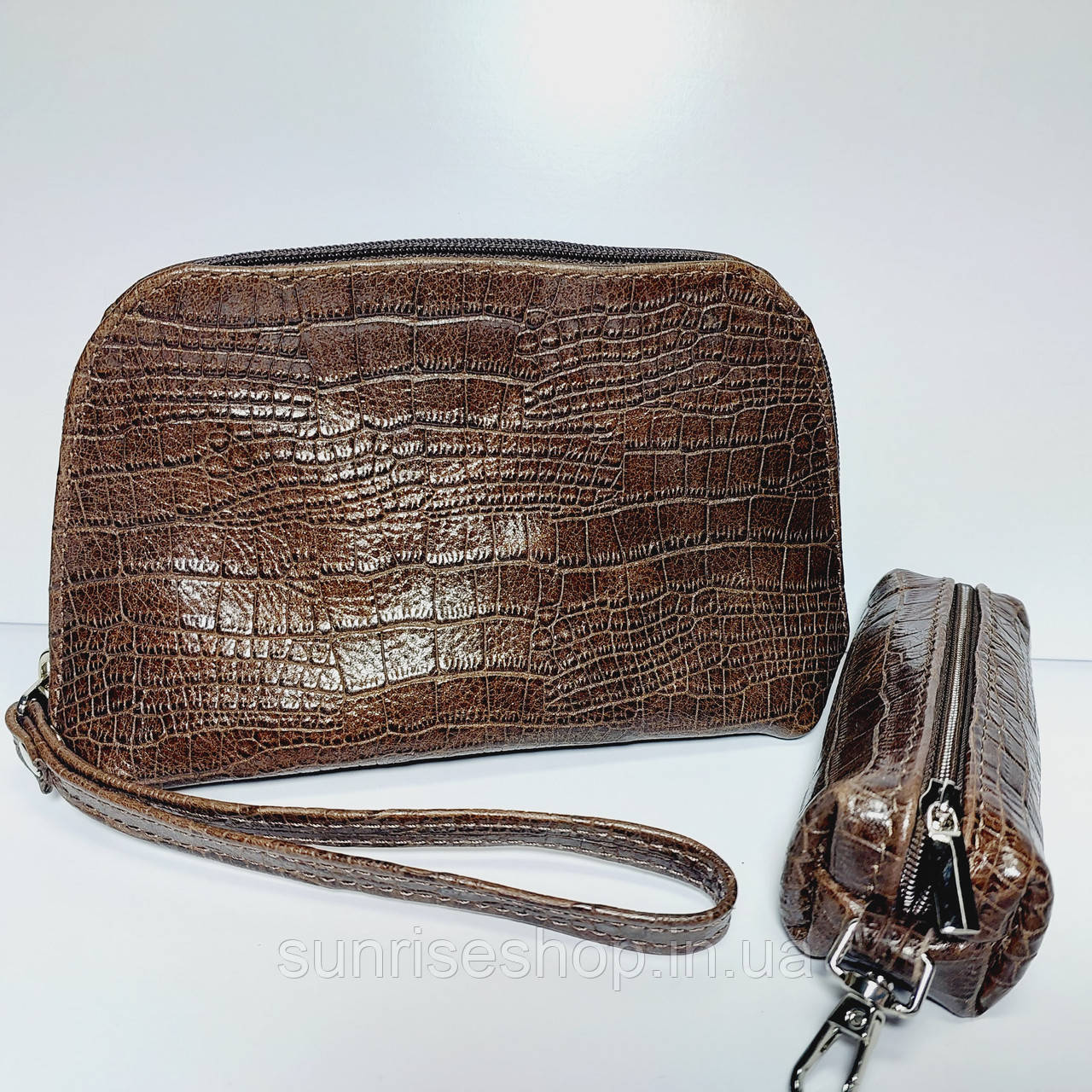 Набір Косметичка шкіряна з чохлом для ключів