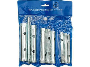 Ключі трубовидні з 2-ма воротками VOREL,6-22 мм, 10 елем. [6/24]