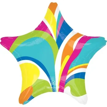 Фольгована куля з малюнком Anagram Зірка Мармур яскравий 18" (45 см)
