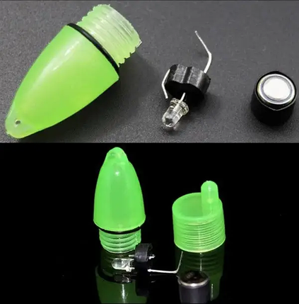 Світлячок на батарейках для нічної риболовлі Світлячок для бубончика (100 шт. уп), фото 2