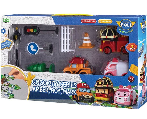 Robocar POLI Ігровий набір Міська серія (Ембер, Рой, Марк) (серія GoGo)