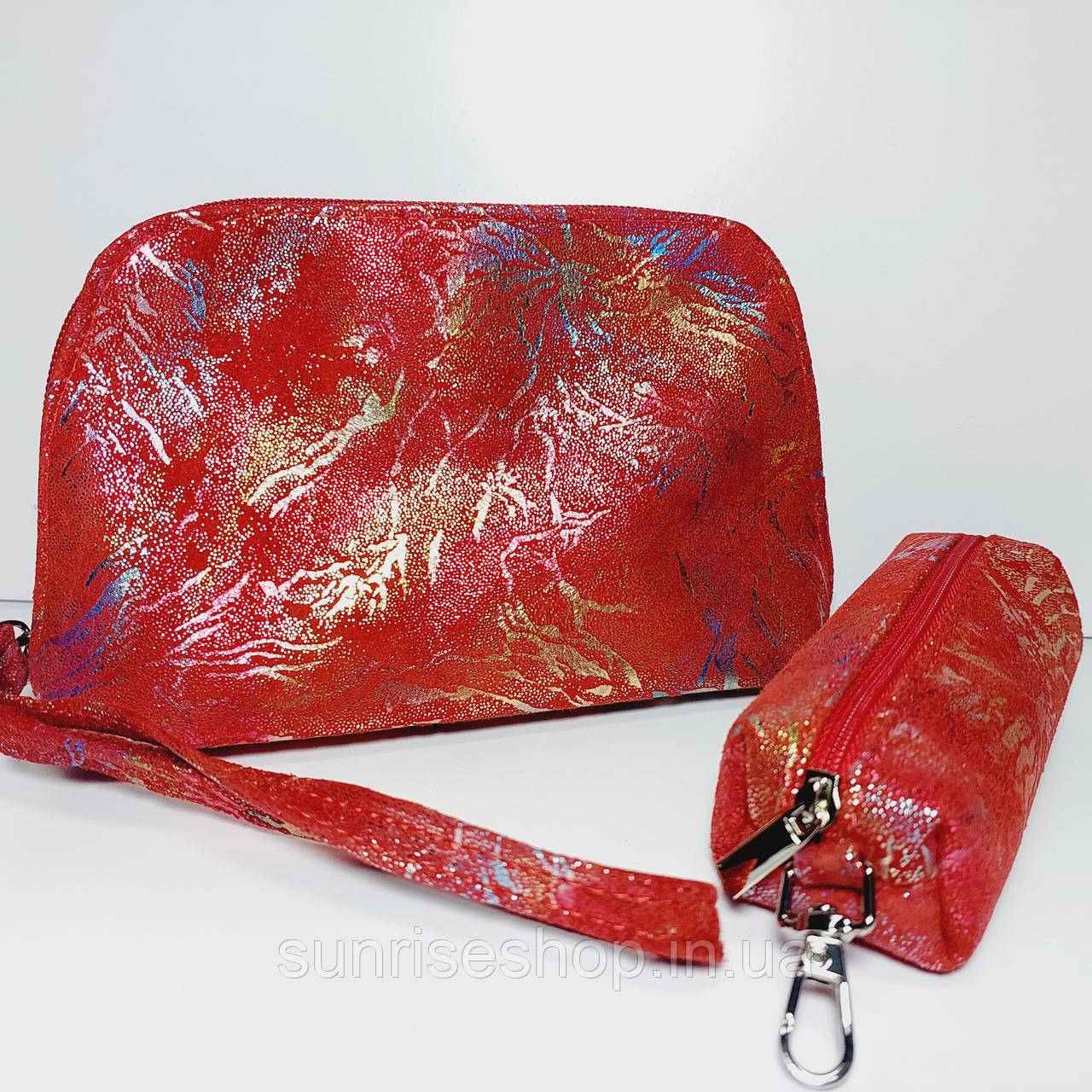 Набір Косметичка шкіряна з чохлом для ключів