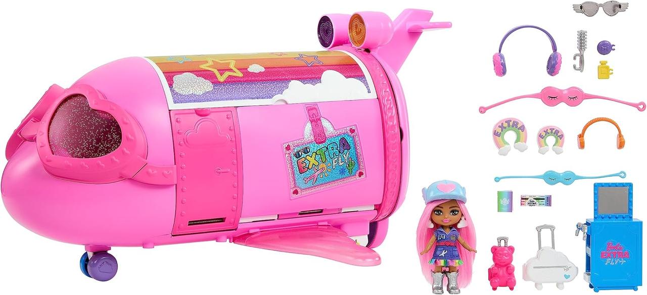 Набір Барбі Екстра Міні Мініс і літак Barbie Extra Mini Minis HPF72, фото 1
