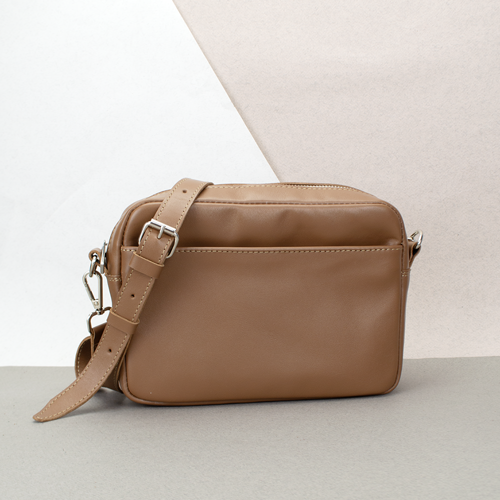 Сумка жіноча шкіряна карамельна Handycover S497 кросбоді через плече, фото 1