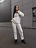 Стильний жіночий зимовий прогулянковий флісовий костюм: кофта-батник та штани, фото 6