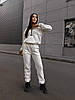 Стильний жіночий зимовий прогулянковий флісовий костюм: кофта-батник та штани, фото 9