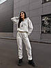 Стильний жіночий зимовий прогулянковий флісовий костюм: кофта-батник та штани, фото 8