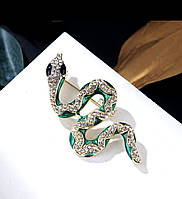 Брошка «Змія зелена символ року 2025"