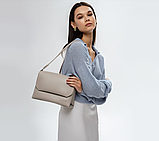 Елегантний жіночий клатч графіт якісна маленька сумка крос боді з ременем через плече сумка з екошкіри, фото 6