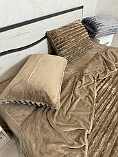 Велюрова постільна білизна Шарпей королевский Євро Карамельний, фото 3