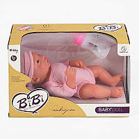 Силиконовый пупсик 29 см с аксессуарами бутылочка подгузник карточка малыша игрушка для девочек в коробке