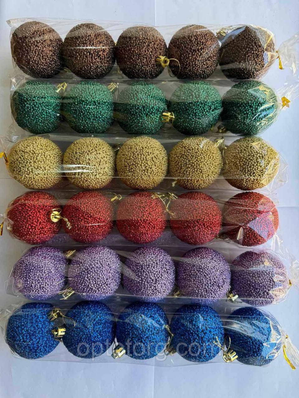 Новорічні іграшки на ялинку  Кулі Горошина 6 см  мікс, фото 1
