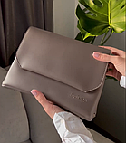 Елегантний жіночий клатч графіт якісна маленька сумка крос боді з ременем через плече сумка з екошкіри, фото 10