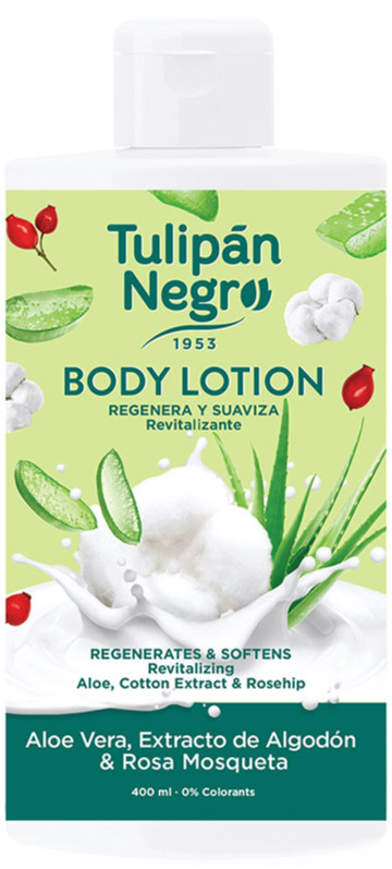 Лосьйон для тіла Алое Вера, Бавовна та Шипшина TULIPAN NEGRO, 400 мл