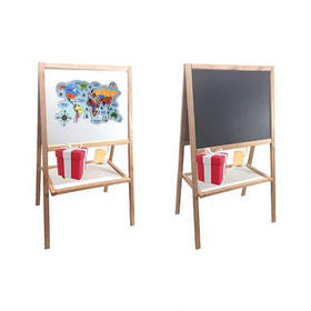 Мольберт "Ясен" магнітний двосторонній з пазлом "Мапа Світу" (розмір мольберта - 102х59х4 см; розмір дошки 53х