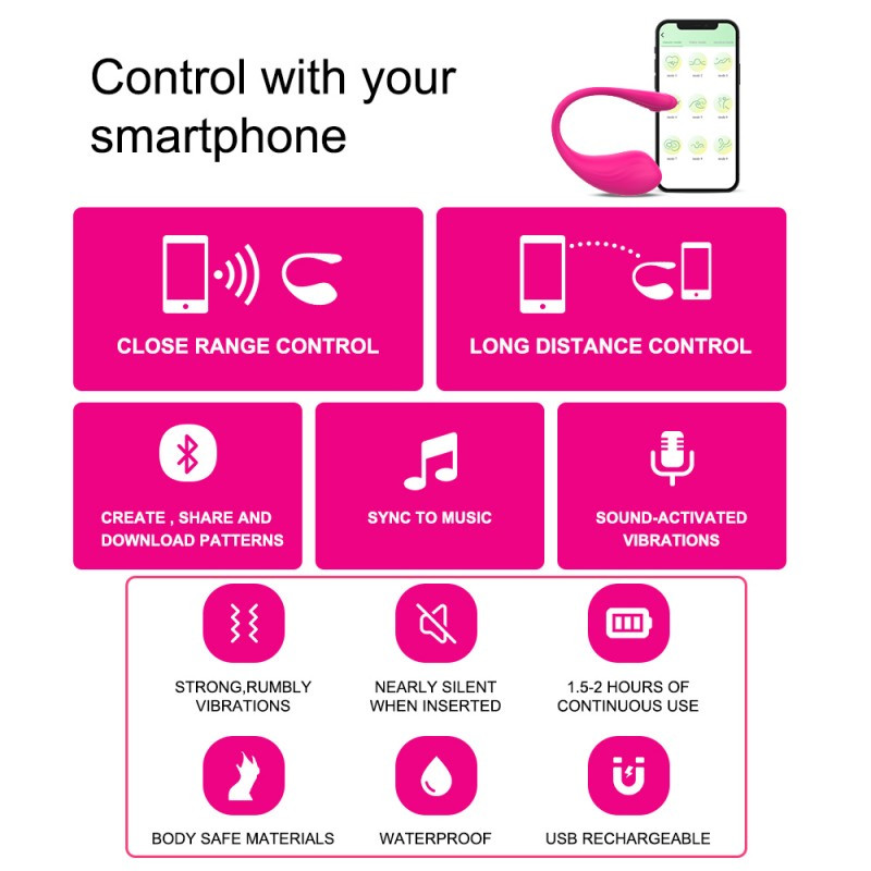 Інтерактивне віброяйце з додатком Розумний вібратор з 9 режимами пульсації та вібрації