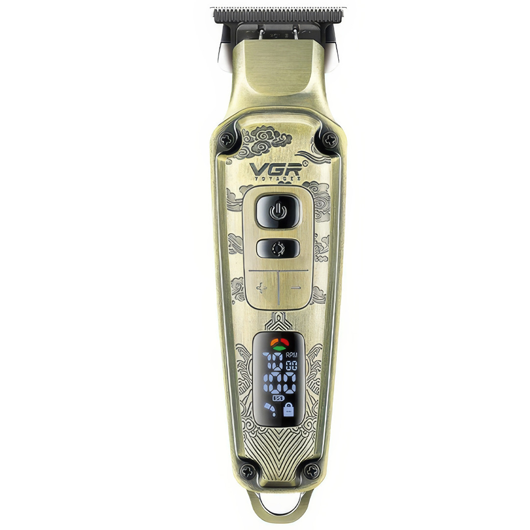 Акумуляторна машинка для стрижки волосся з дисплеєм VGR V-901 Тример для стрижки та окантування бороди, фото 1