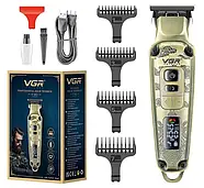 Акумуляторна машинка для стрижки волосся з дисплеєм VGR V-901 Тример для стрижки та окантування бороди, фото 9