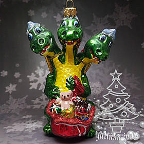 Скляна ялинкова іграшка   Дракон Змій Горинич Snegka Poland символ року 2024 підходить під irena