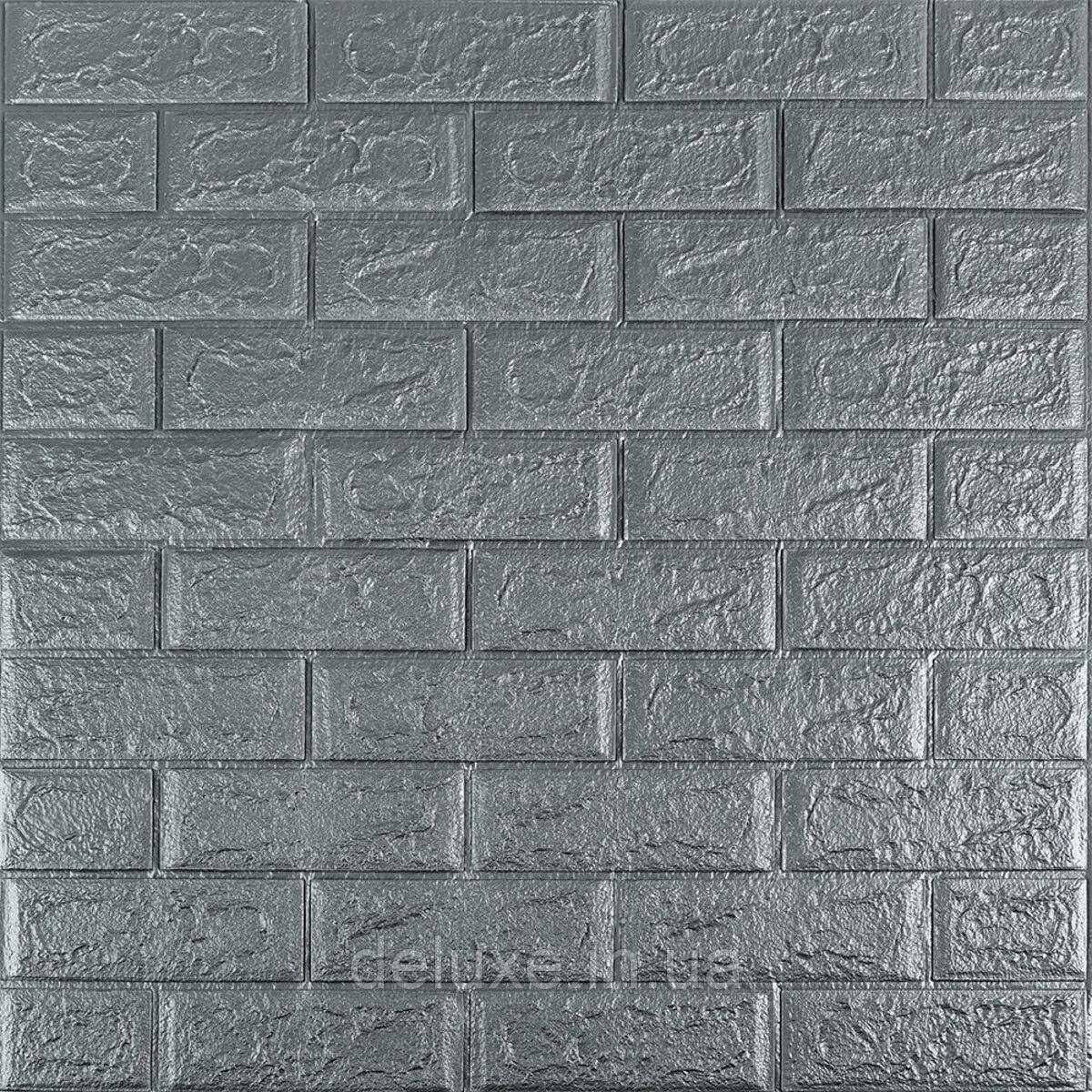 3D панель самоклеюча 700х770х5мм цегла Срібло (017-5) SW-00000038, фото 1