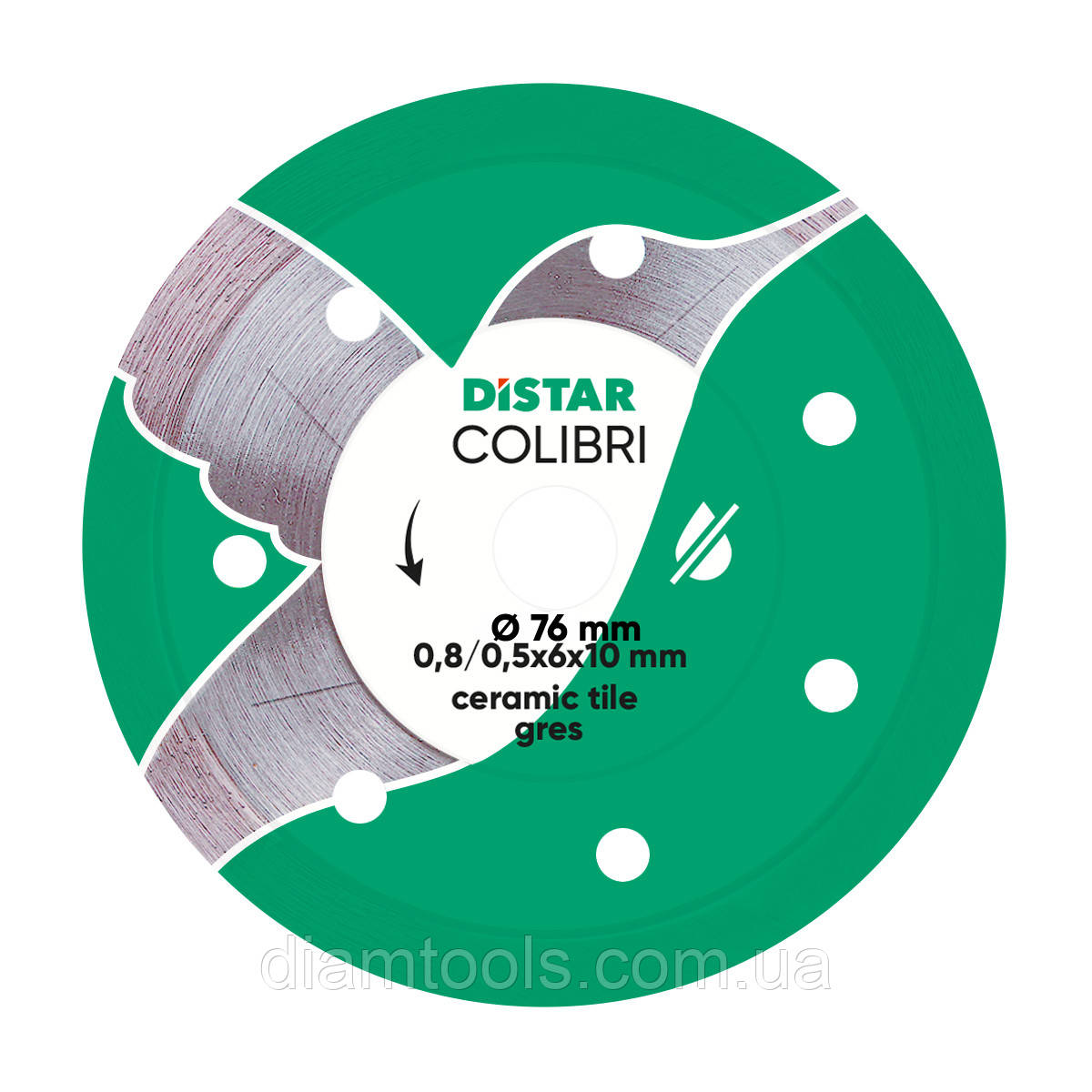 Диск алмазний для кераміки Distar Colibri 76x10x0.8