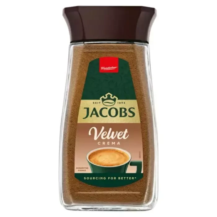 Кава розчинна Jacobs Velvet CREMA, 200 г в скляній банці, Німеччина,