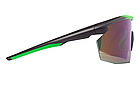 Окуляри захисні Pyramex PMXSPEC (green mirror) Anti-Fog, синьо-зелені дзеркальні лінзи в чорно-зеленій оправі, фото 4