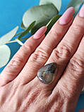 Лабрадор крапля камінь без оправи. Кабошон натуральний лабрадор 20*15*7 мм. Індія., фото 6
