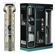 Акумуляторна машинка для стрижки волосся з різними насадками та дисплеєм VGR V-109 Універсальний триммер 6 в 1, фото 9