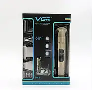 Акумуляторна машинка для стрижки волосся з різними насадками та дисплеєм VGR V-109 Універсальний триммер 6 в 1, фото 7